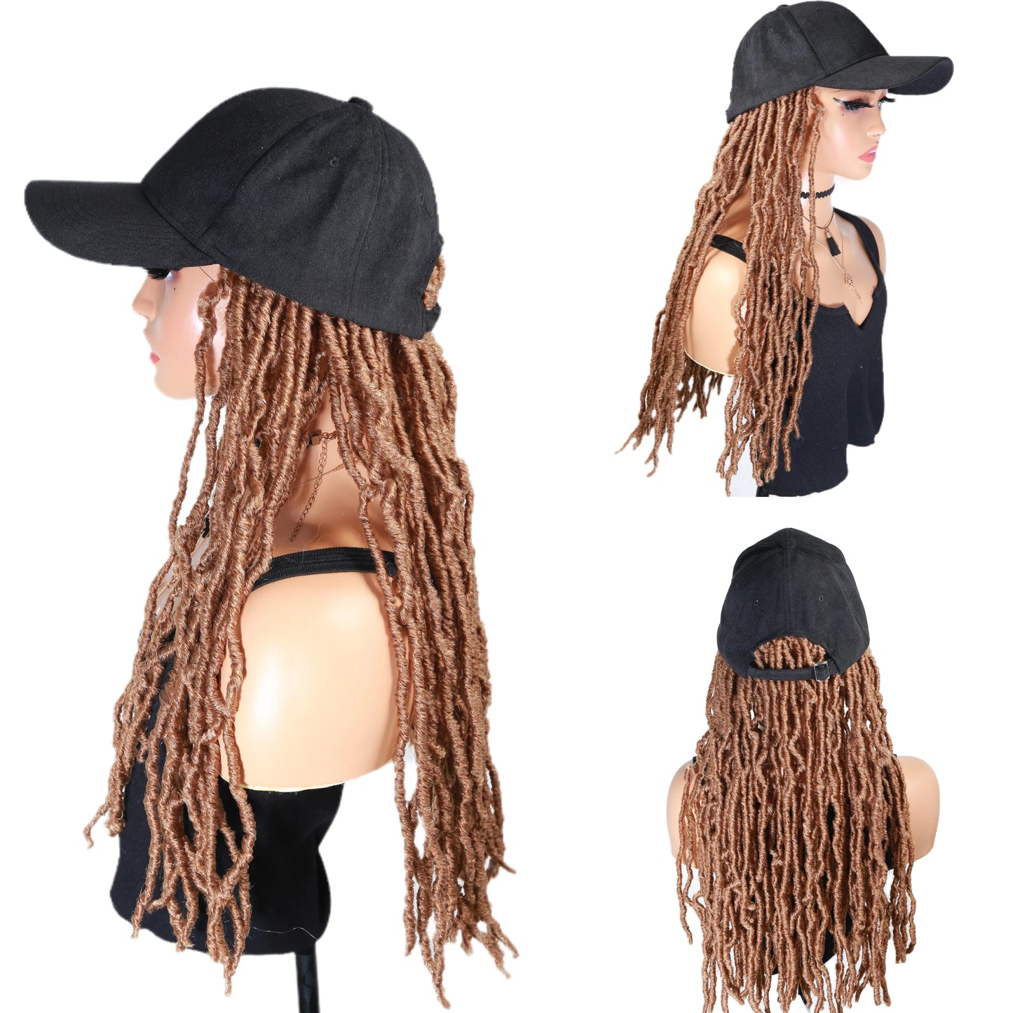 Faux Locs Wigs Hair Extensions With Hat