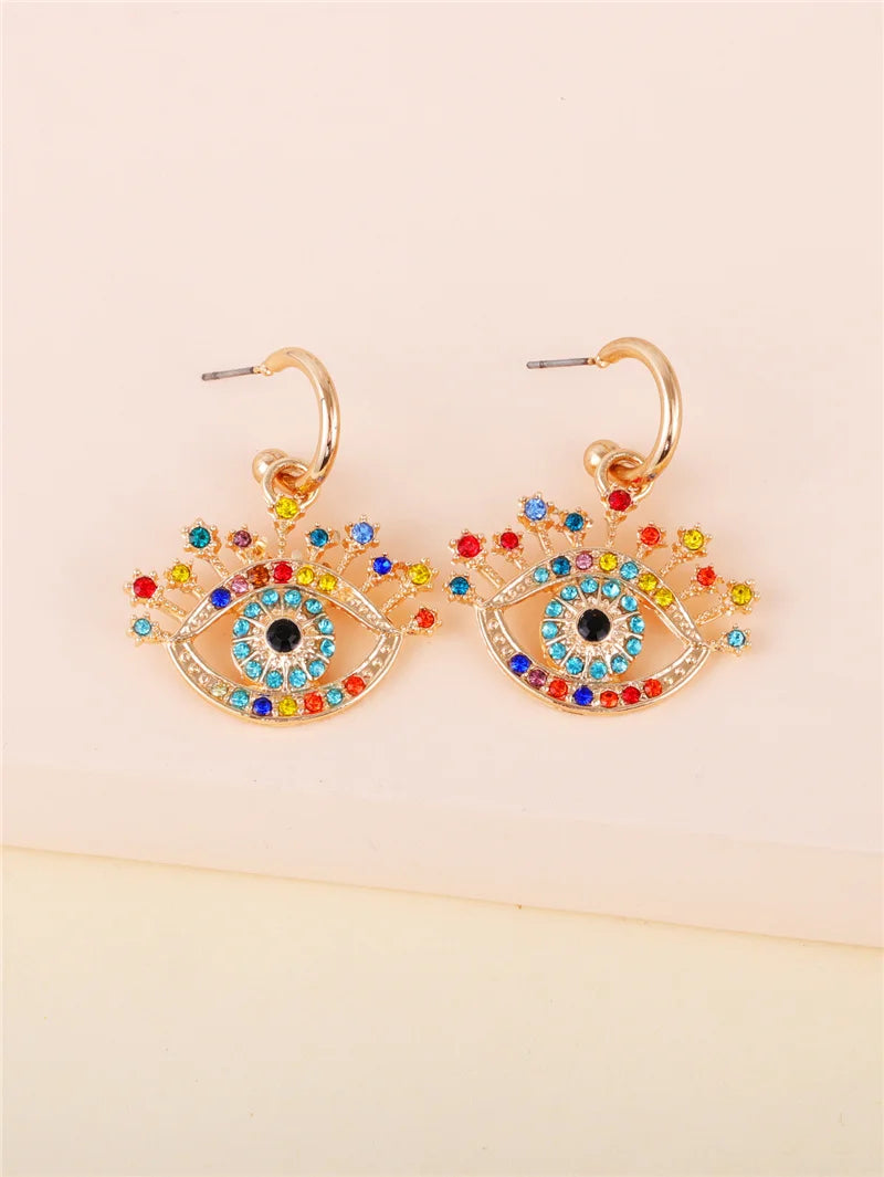 Shape Evil Eye Drop Earrings Halloween