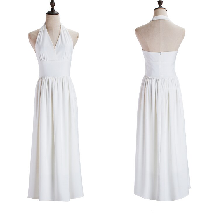 Marilyn Monroe White V-Neck Halter Dress