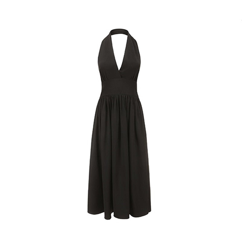 Marilyn Monroe White V-Neck Halter Dress