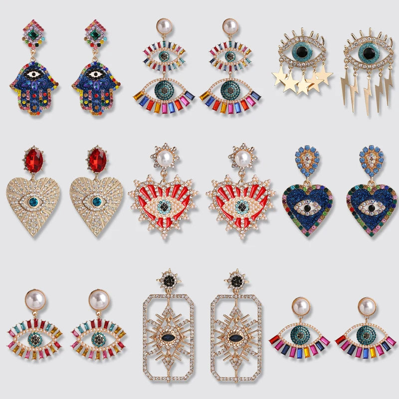 Shape Evil Eye Drop Earrings Halloween