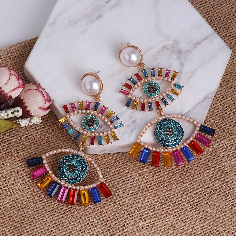 Shape Evil Eye Drop Earrings Halloween