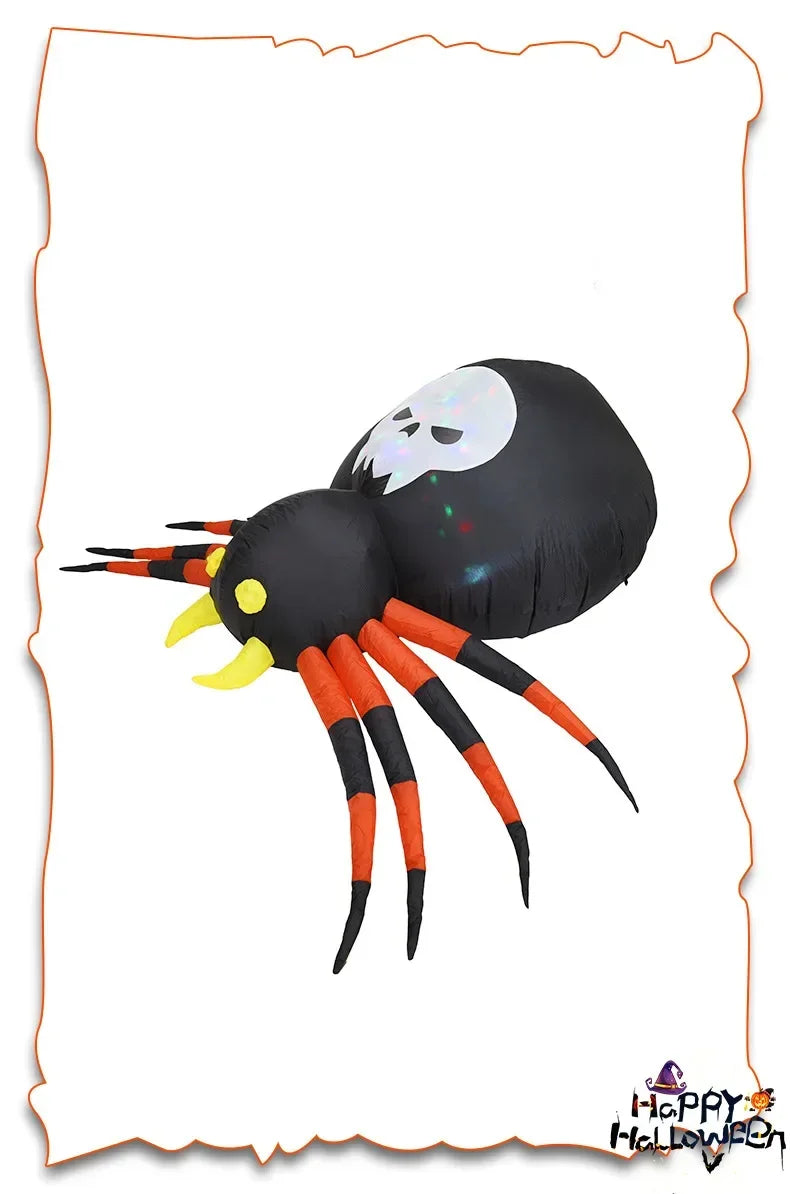 Spider with Skull Halloween Yard Inflatable