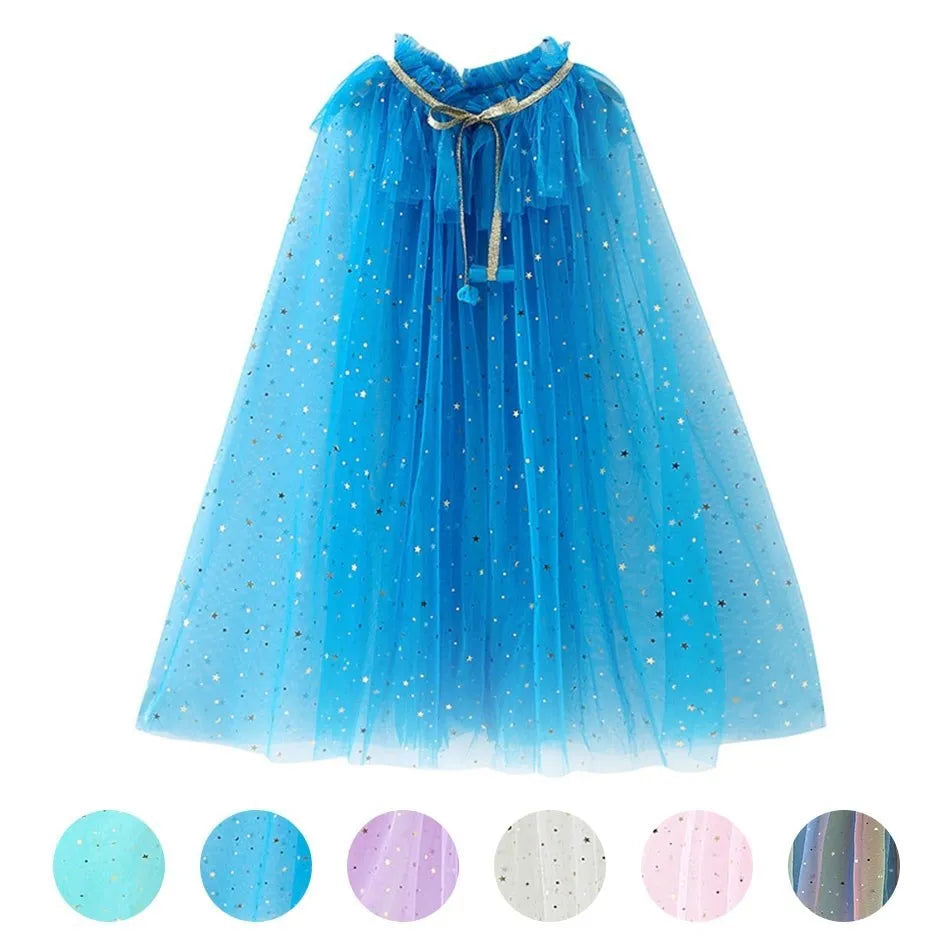 Summer Girl Princess Party Accessories Cloak Snow Queen Elsa Anna Costume