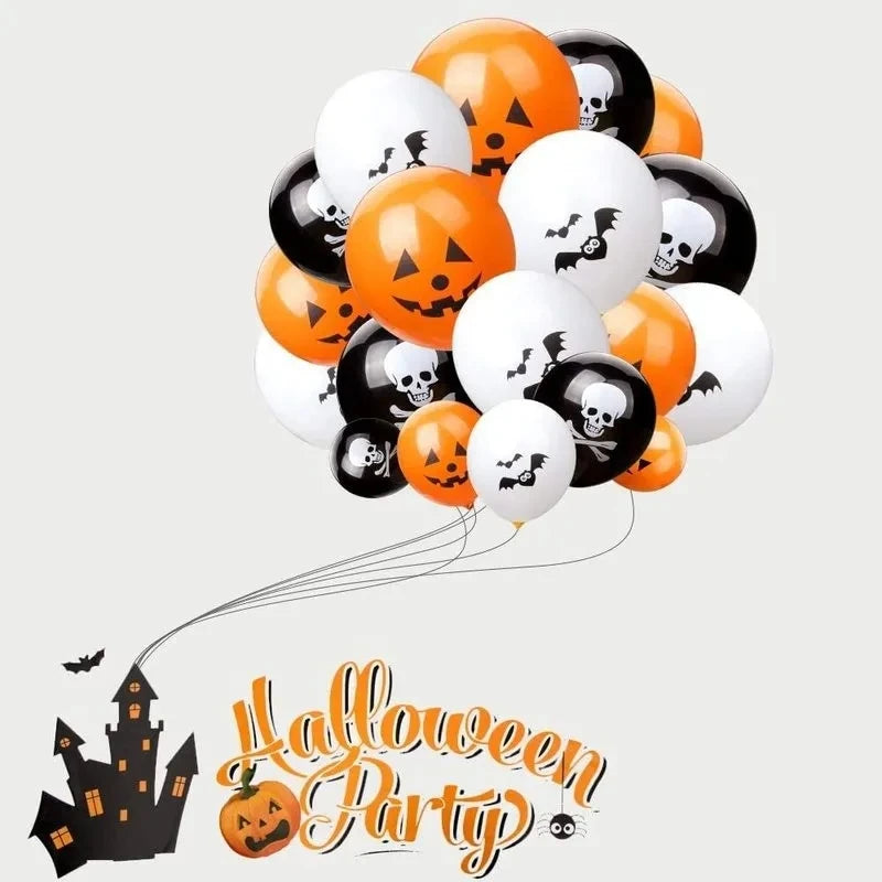 30/10Pcs Scary Halloween Balloons Set