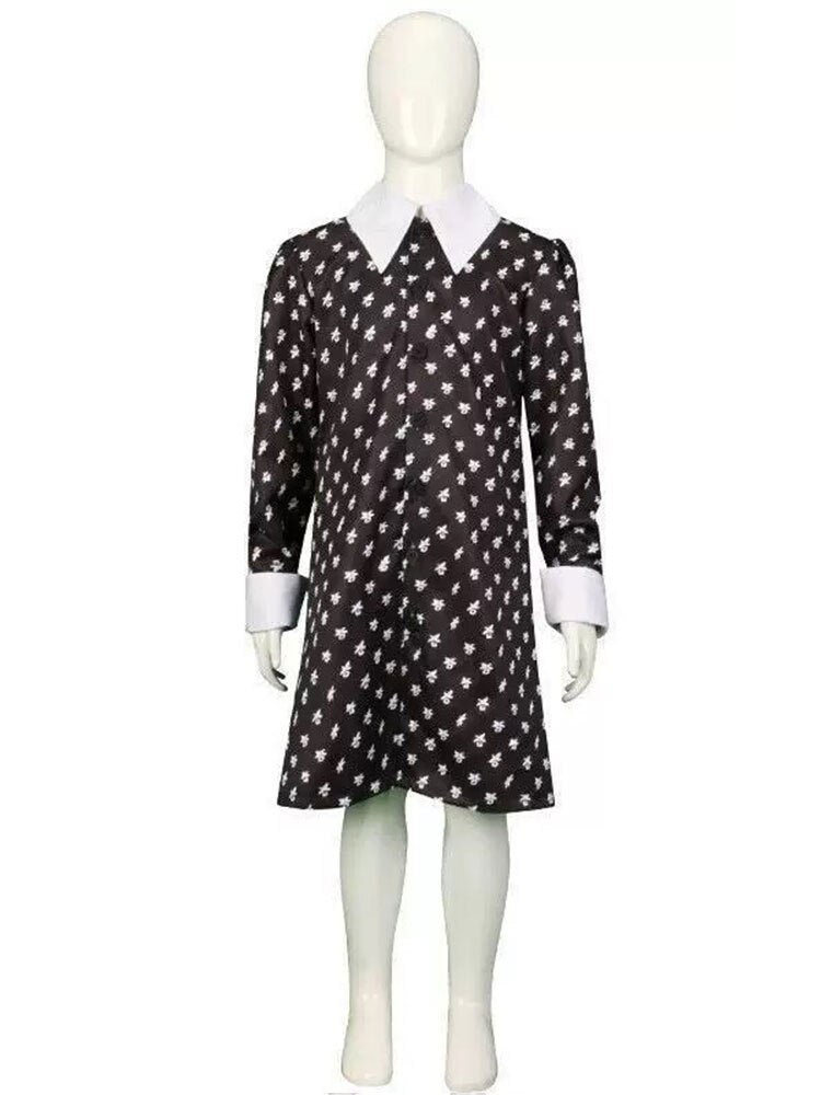 Wednesday Addams Gothic Cosplay Dress for Halloween