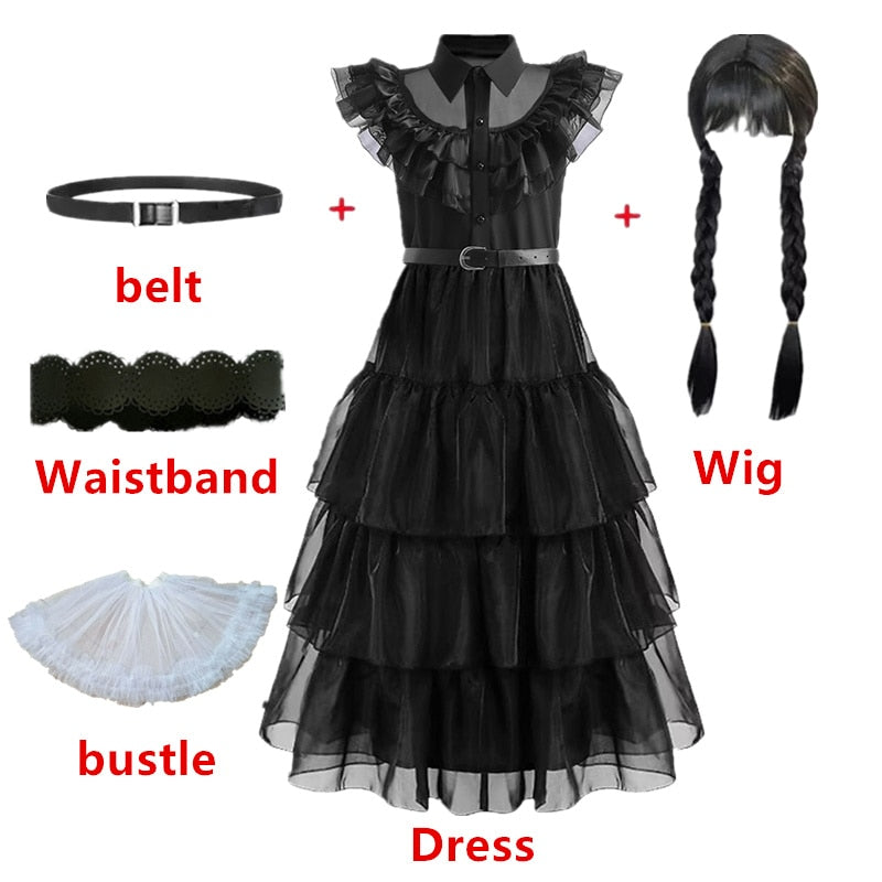 Wednesday Addams Cosplay Costume for Teens