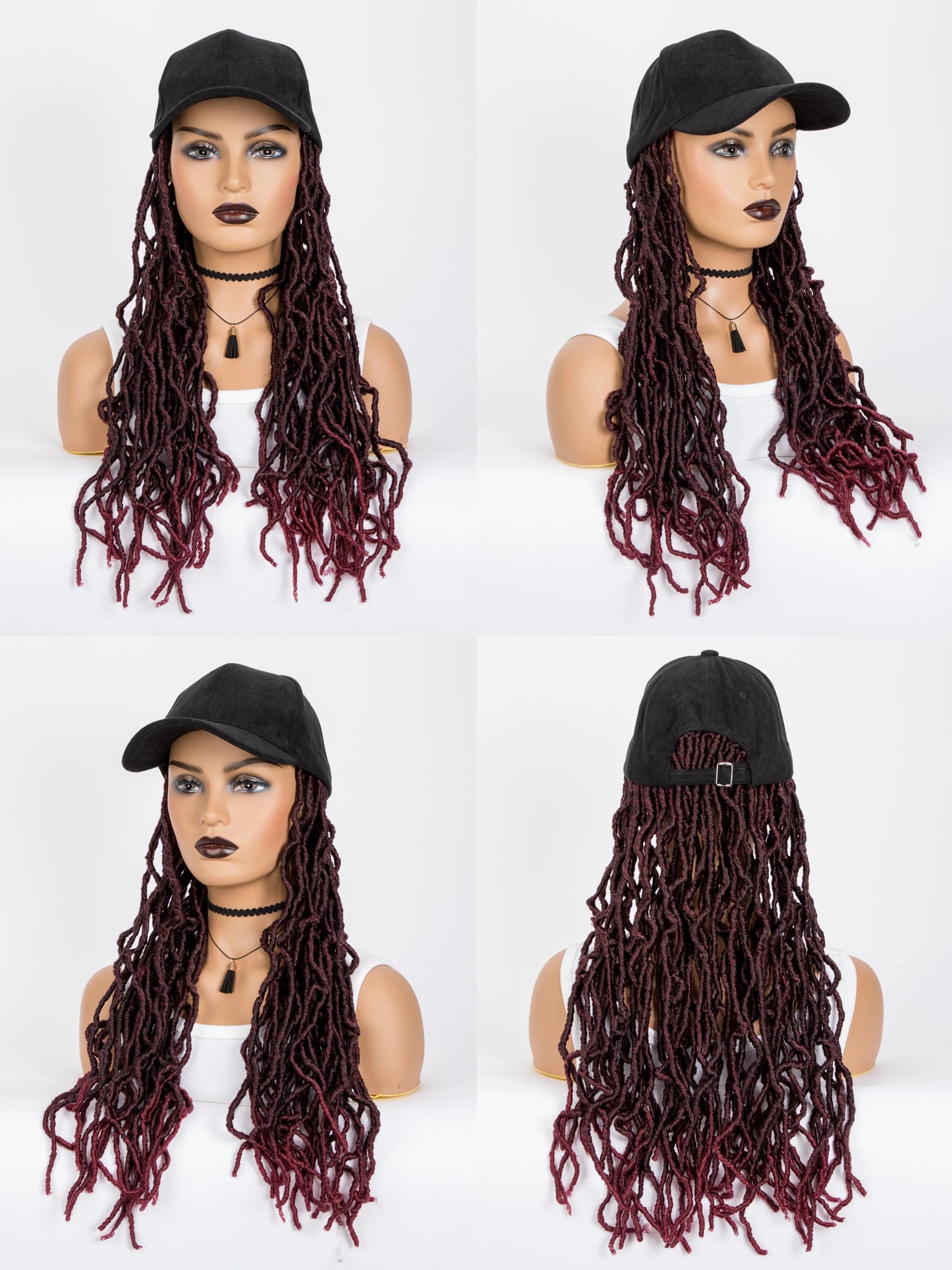 Faux Locs Wigs Hair Extensions With Hat