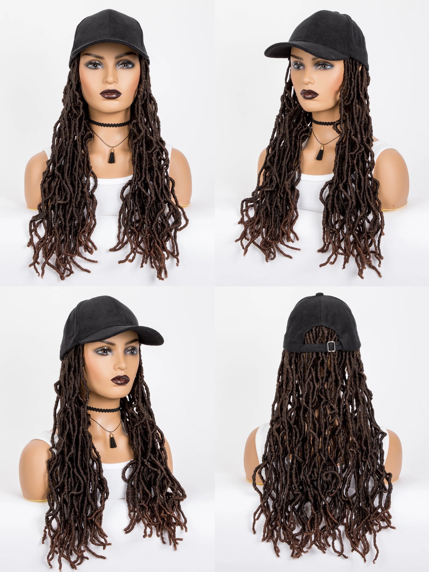 Faux Locs Wigs Hair Extensions With Hat