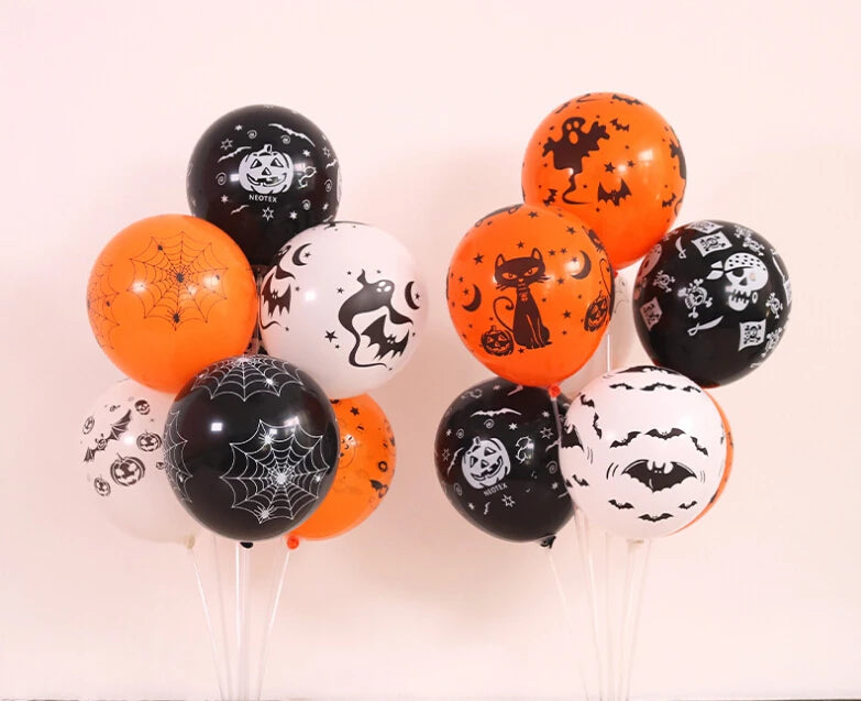 30/10Pcs Scary Halloween Balloons Set