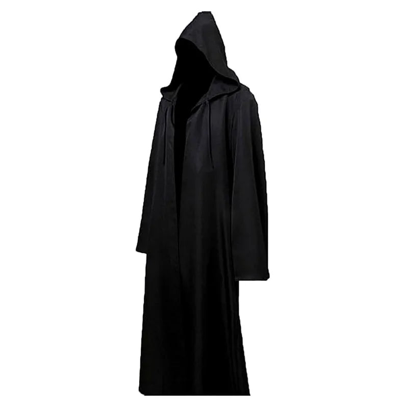 Sorcerer Long Shirt Hooded Black Robe