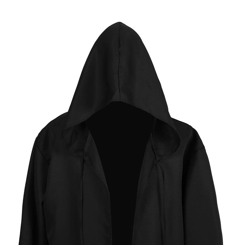 Sorcerer Long Shirt Hooded Black Robe