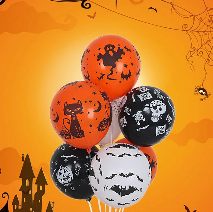 30/10Pcs Scary Halloween Balloons Set