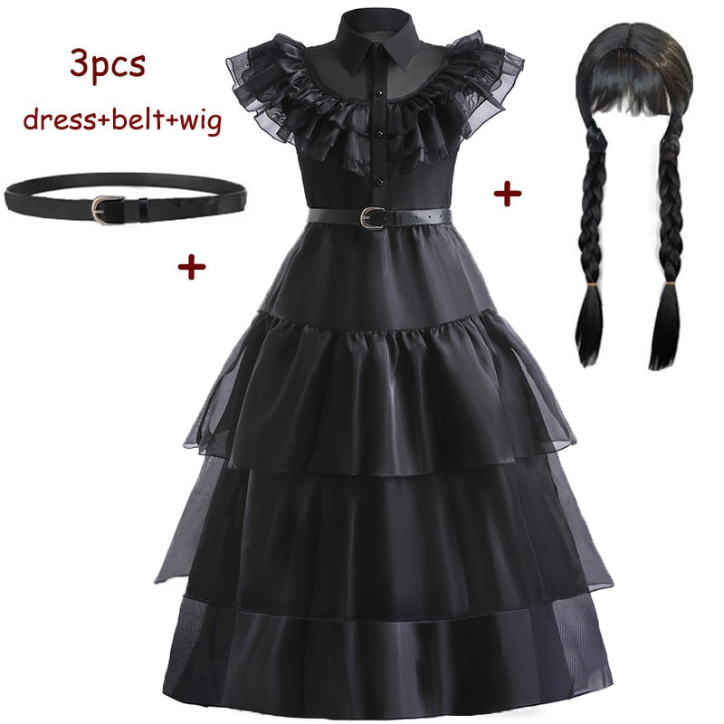 Wednesday Addams Cosplay Costume for Teens