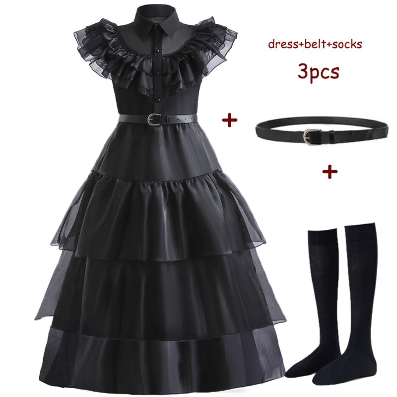 Wednesday Addams Cosplay Costume for Teens