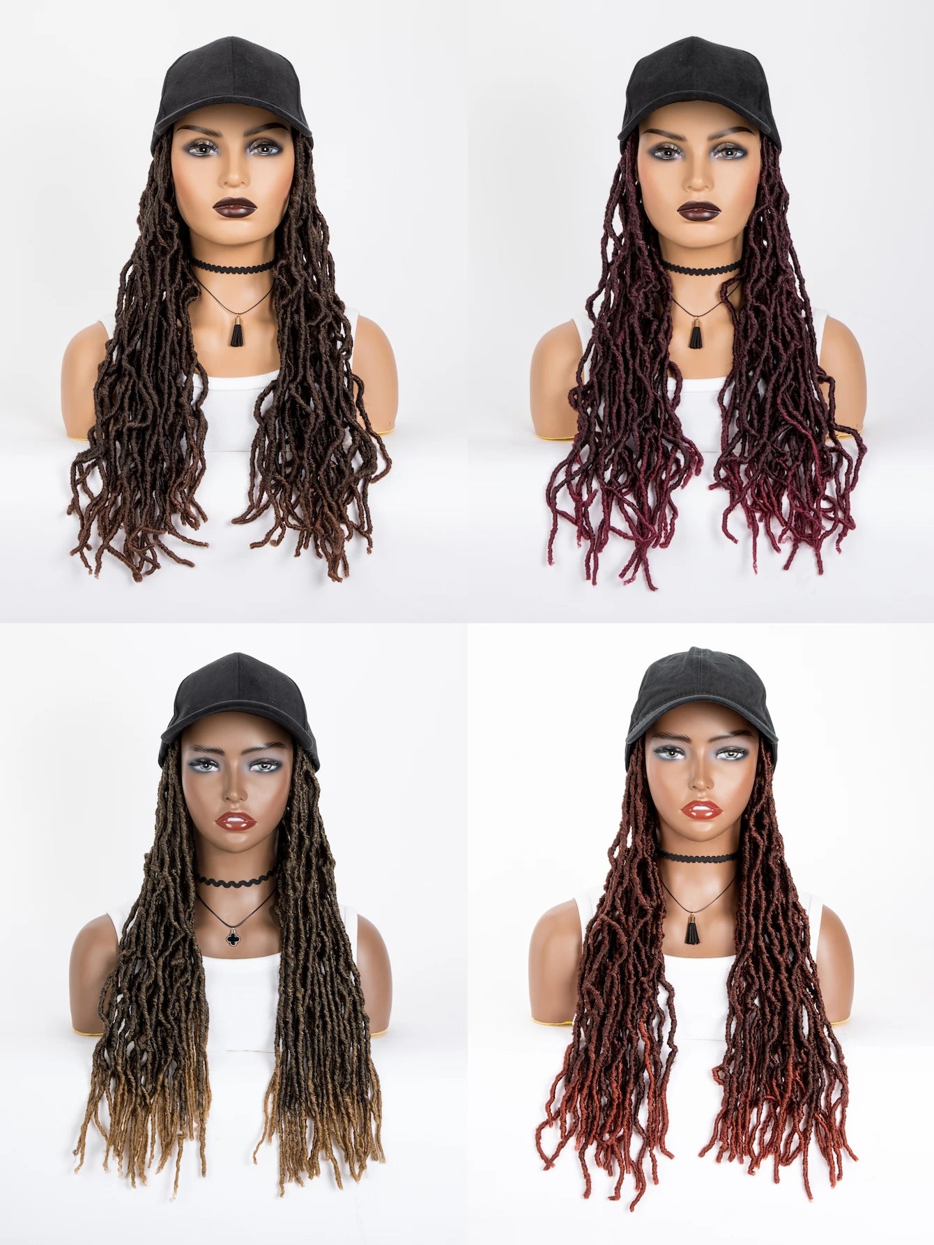 Faux Locs Wigs Hair Extensions With Hat