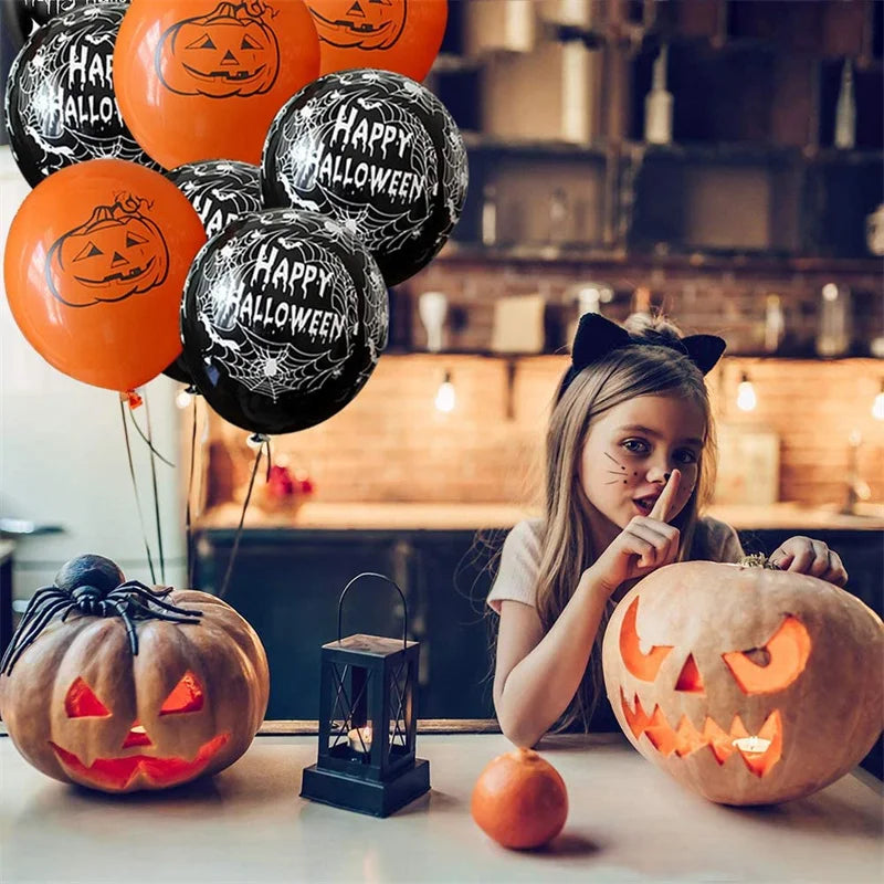 30/10Pcs Scary Halloween Balloons Set