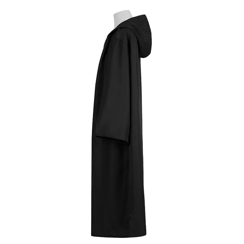 Sorcerer Long Shirt Hooded Black Robe