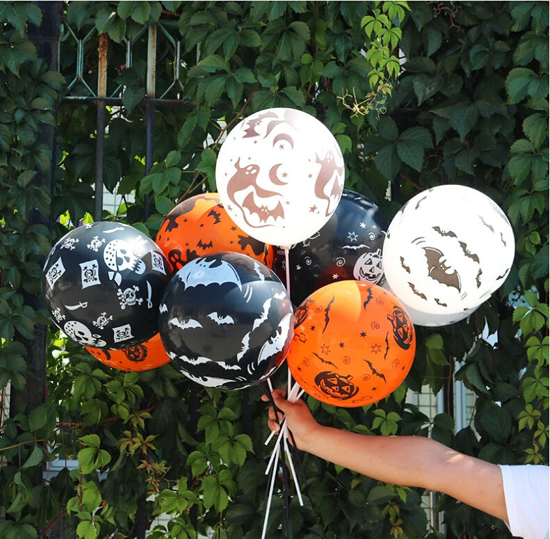 30/10Pcs Scary Halloween Balloons Set