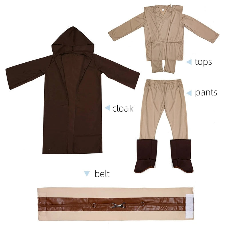 Star Wars Obi-Wan Kenobi Kids Clothing Suit Halloween Party Costumes