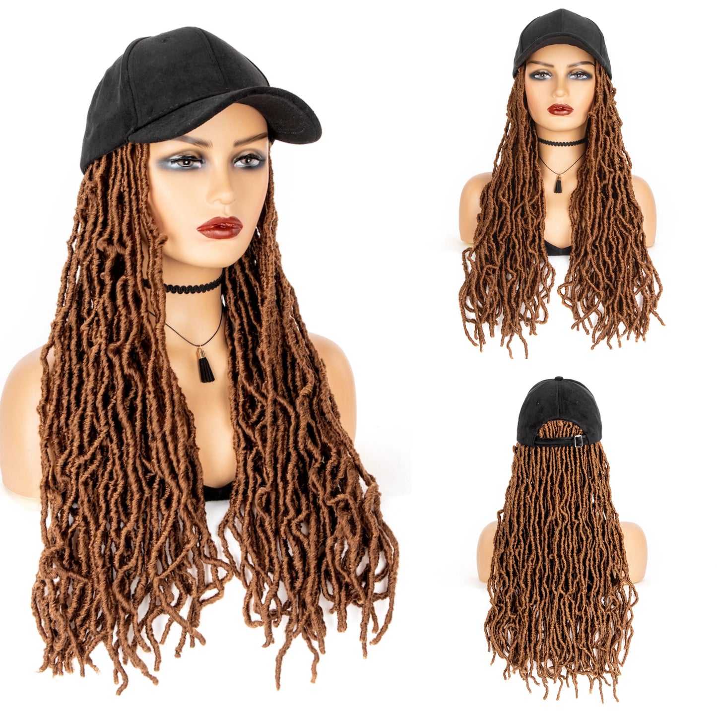 Faux Locs Wigs Hair Extensions With Hat