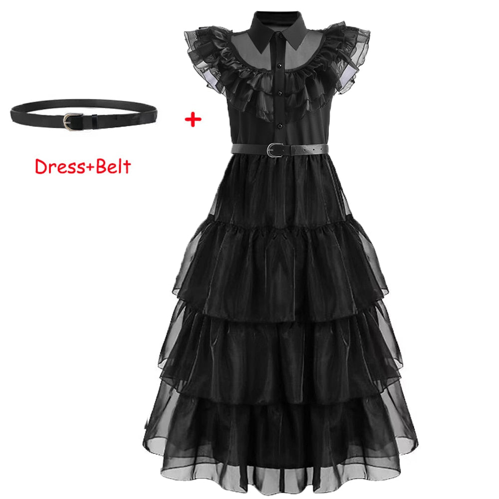 Wednesday Addams Cosplay Costume for Teens