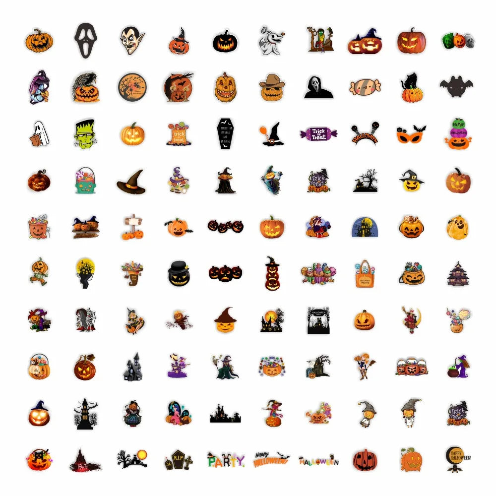 Waterproof Halloween Pumpkin Stickers Packs