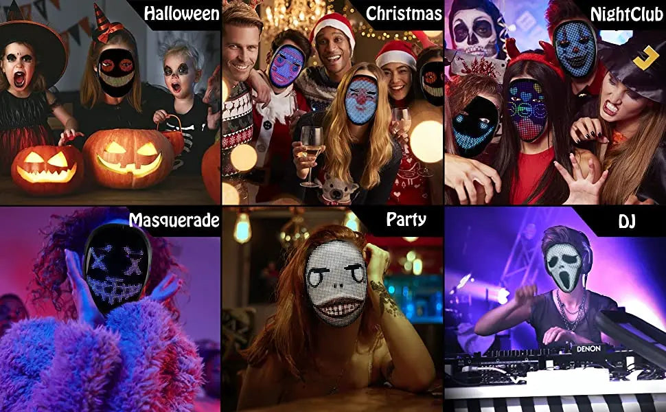 Face Transforming LED Mask with App - Controlled
