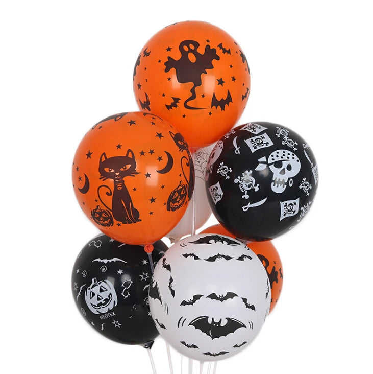 30/10Pcs Scary Halloween Balloons Set