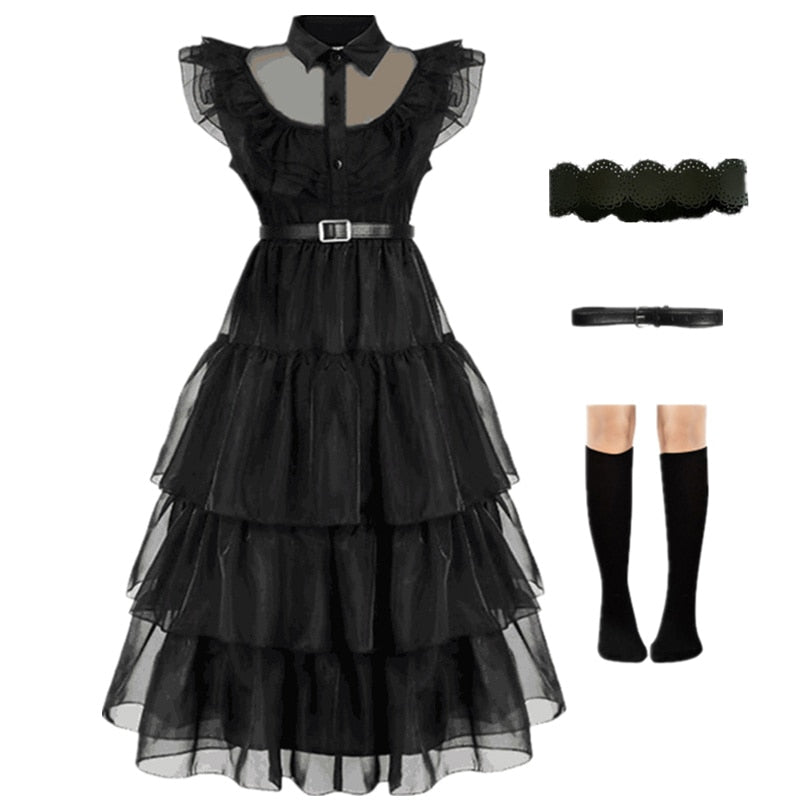 Wednesday Addams Cosplay Costume for Teens