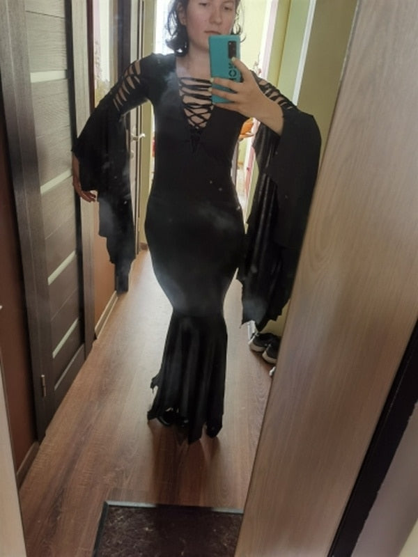 Witch Lace Up Halloween Gown For Women