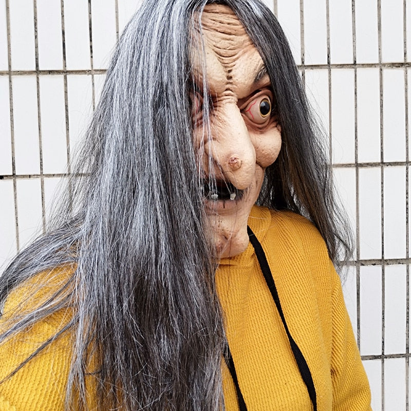 Scary Old Witch Mask For Halloween