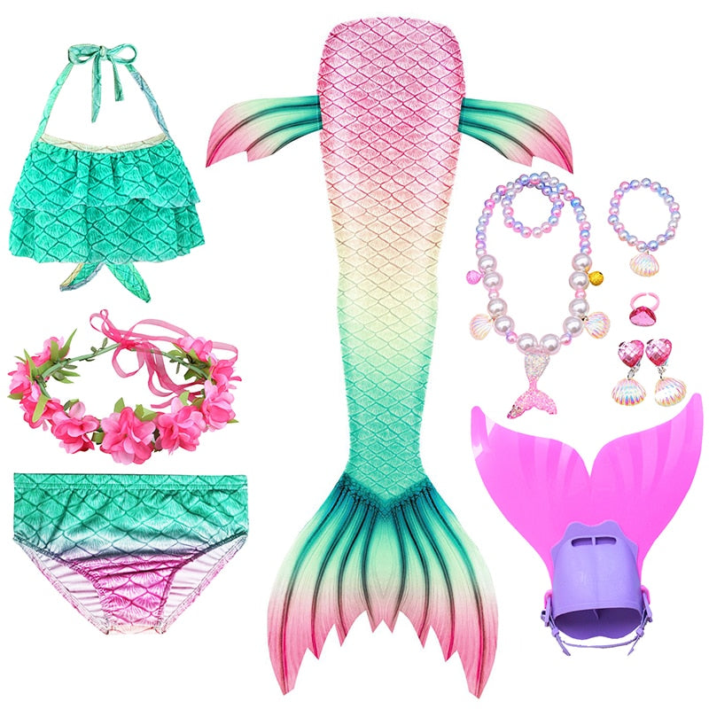 Swimming Mermaid Tail Girls Costume