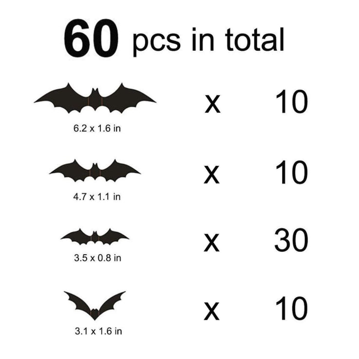 3D Wall Bat Stickers For Halloween