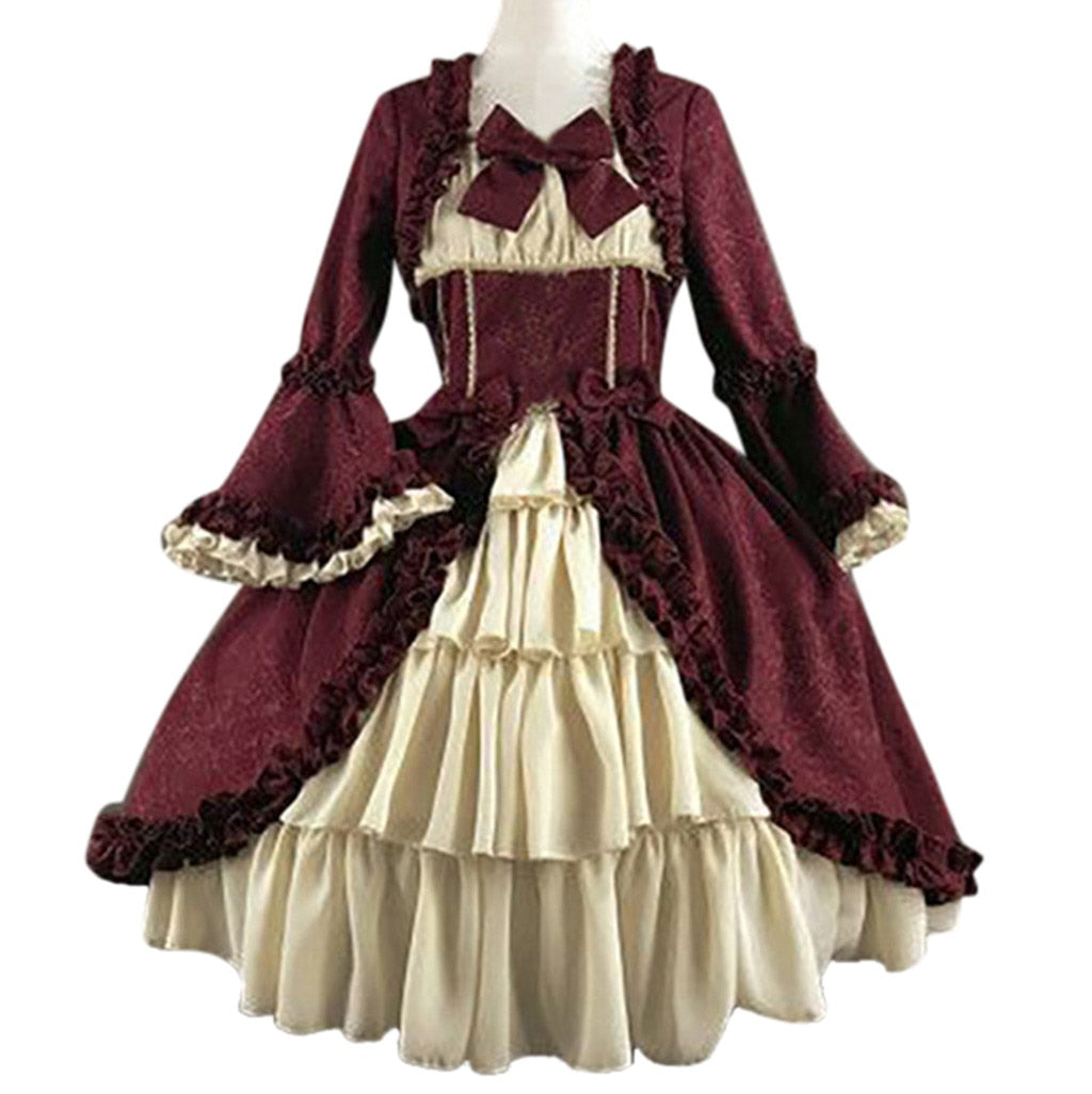 Tight Waist Bowknot Women Elegant Costume