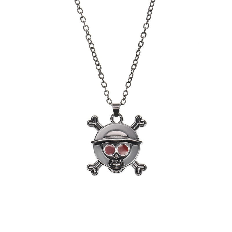 Metal Pumpkin Skeleton Skull Necklace