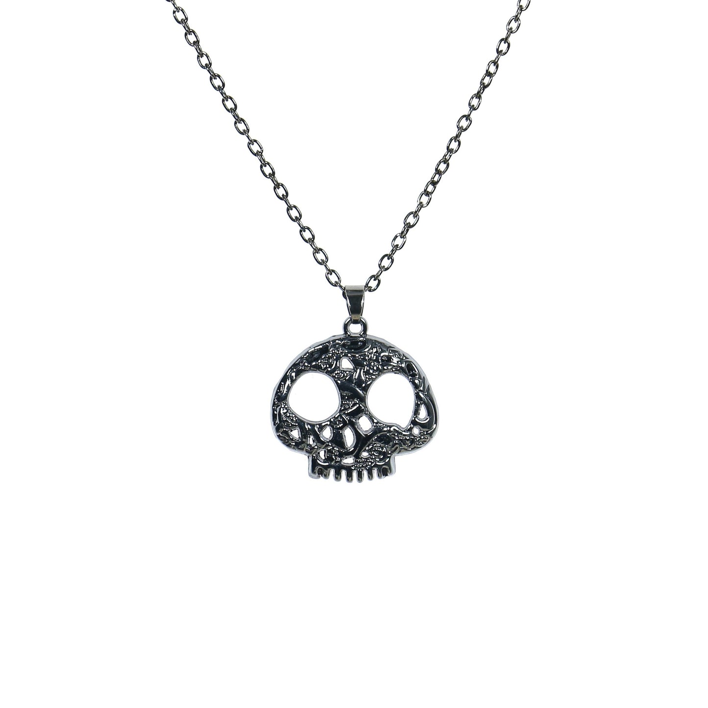 Metal Pumpkin Skeleton Skull Necklace