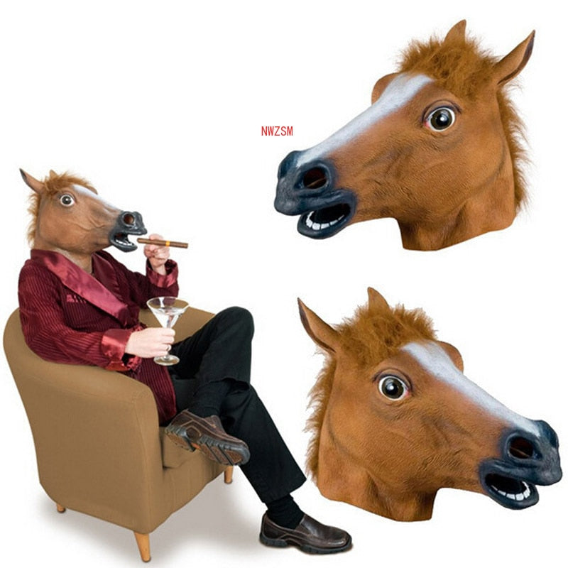 Halloween Latex Horse Head Mask