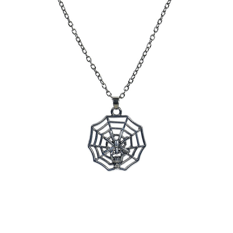 Metal Pumpkin Skeleton Skull Necklace