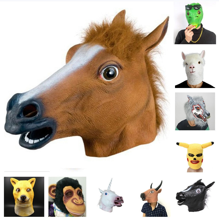 Halloween Latex Horse Head Mask
