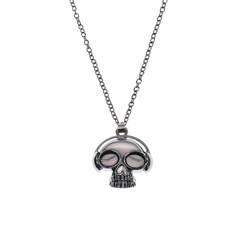 Metal Pumpkin Skeleton Skull Necklace