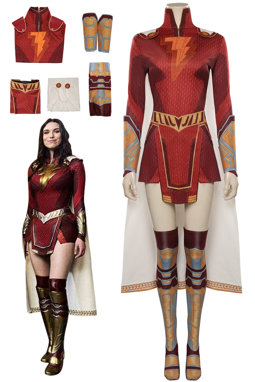 Mary Shazam Cosplay Costume for Women (NO BOOTS)