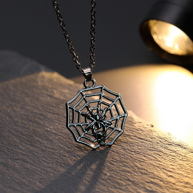 Metal Pumpkin Skeleton Skull Necklace