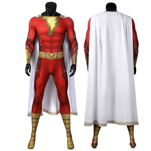 Red Shazam Cosplay Costume with Cloak