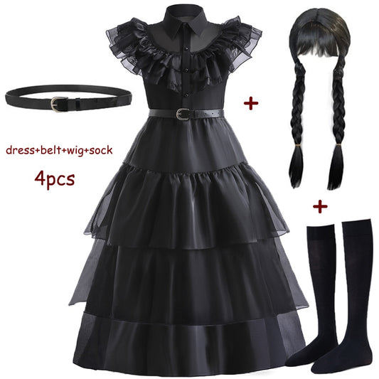 Wednesday Addams Cosplay Costume for Teens