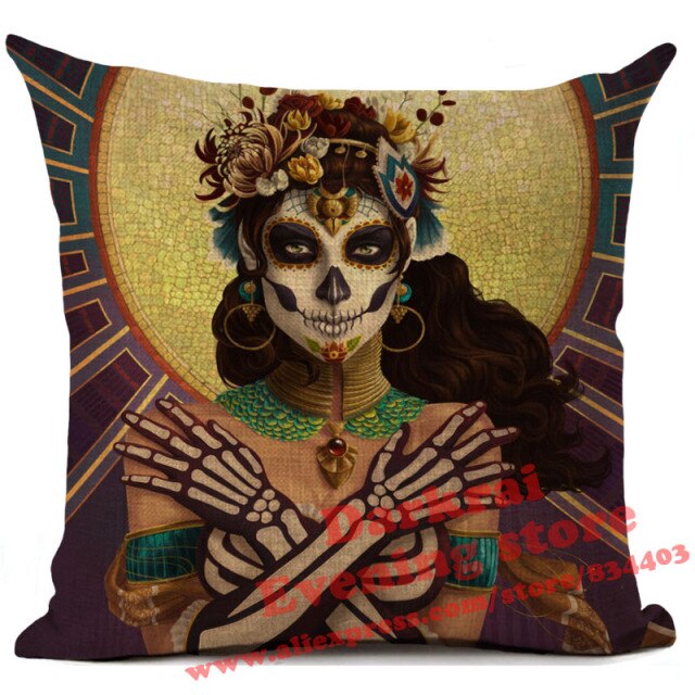 Day Of The Dead Halloween Cushion Cover