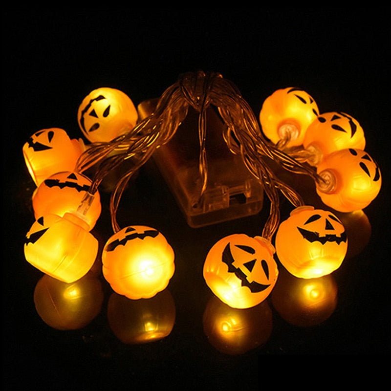 Halloween Pumpkin Spider Bat Skull String Lights