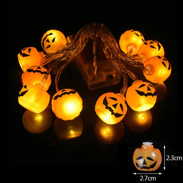 Halloween Pumpkin Spider Bat Skull String Lights