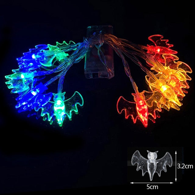 Halloween Pumpkin Spider Bat Skull String Lights