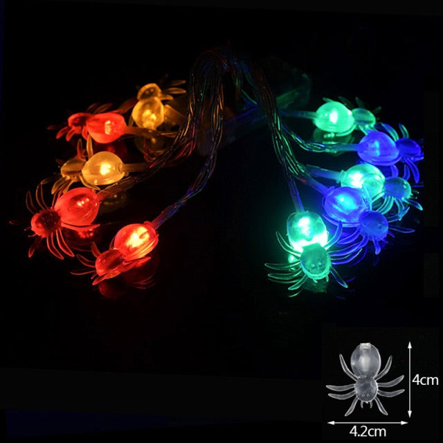 Halloween Pumpkin Spider Bat Skull String Lights
